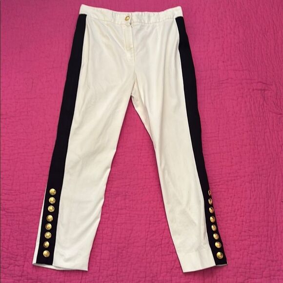 Dolce& Gabbana white tux button detailed high waist pants, US6 - Picture 1 of 9